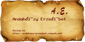 Andaházy Erzsébet névjegykártya