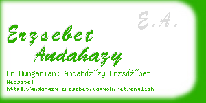 erzsebet andahazy business card